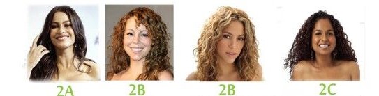2a, 2b and 2c curly hair types