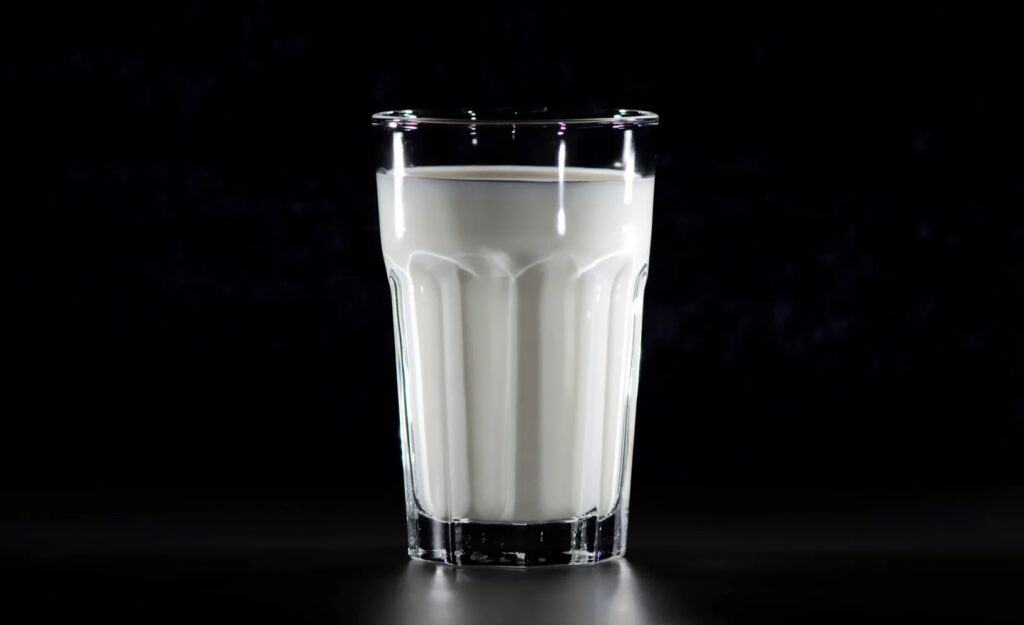 a glass of milk