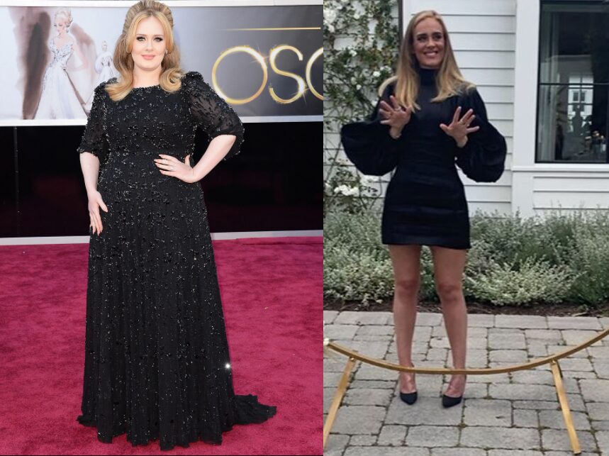 Adele before and after weight loss pics