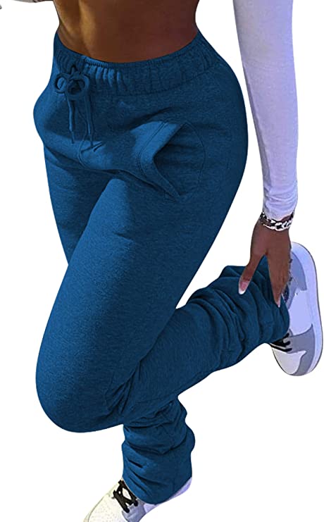 Lucuna Women's Stacked Fleece Sweatpants Sherpa Lining