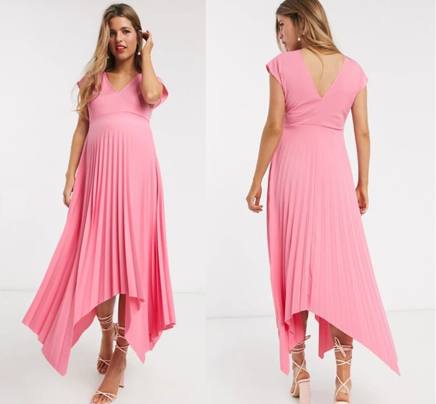 pink maternity dress